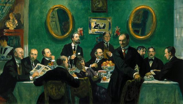 Кустодиев Б.М. Групповой портрет художников общества "Мир искусства". 1920. ГРМ Кустодиев Б.М. Групповой портрет художников общества "Мир искусства". 1920. ГРМ